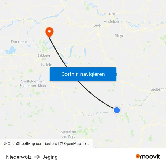 Niederwölz to Jeging map