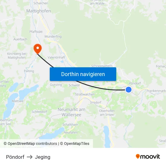 Pöndorf to Jeging map