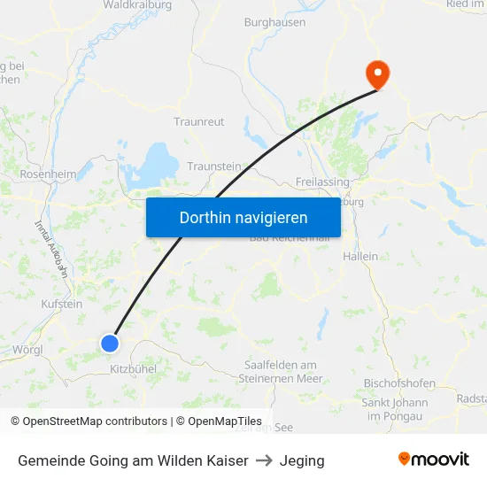 Gemeinde Going am Wilden Kaiser to Jeging map