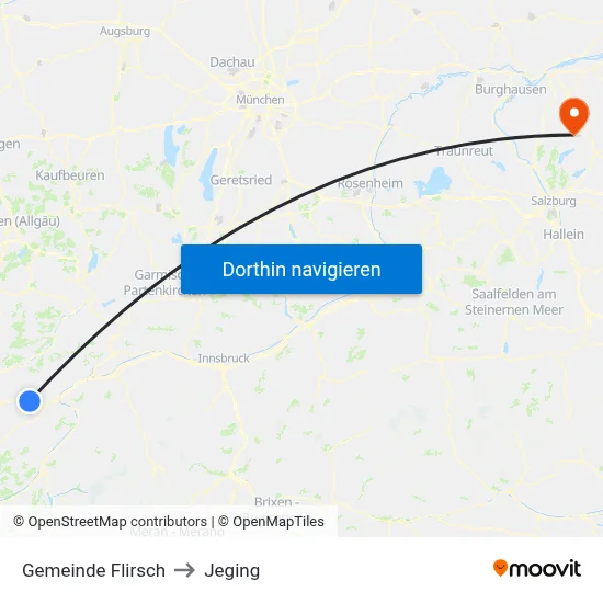 Gemeinde Flirsch to Jeging map