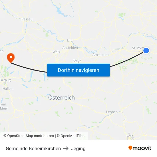 Gemeinde Böheimkirchen to Jeging map