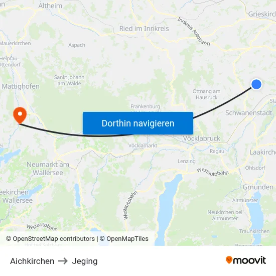 Aichkirchen to Jeging map