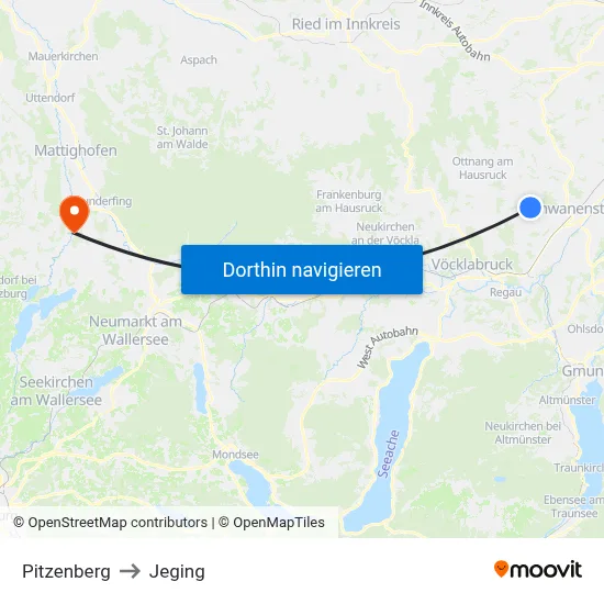 Pitzenberg to Jeging map
