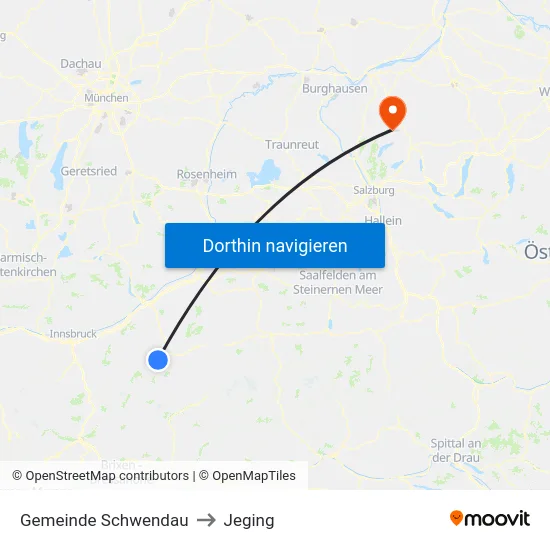 Gemeinde Schwendau to Jeging map