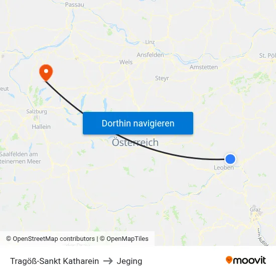 Tragöß-Sankt Katharein to Jeging map