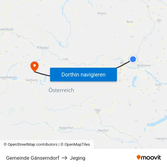 Gemeinde Gänserndorf to Jeging map