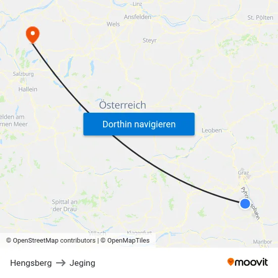 Hengsberg to Jeging map