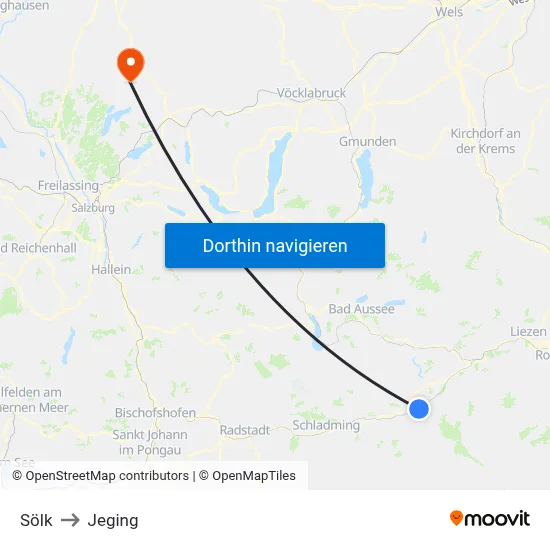 Sölk to Jeging map