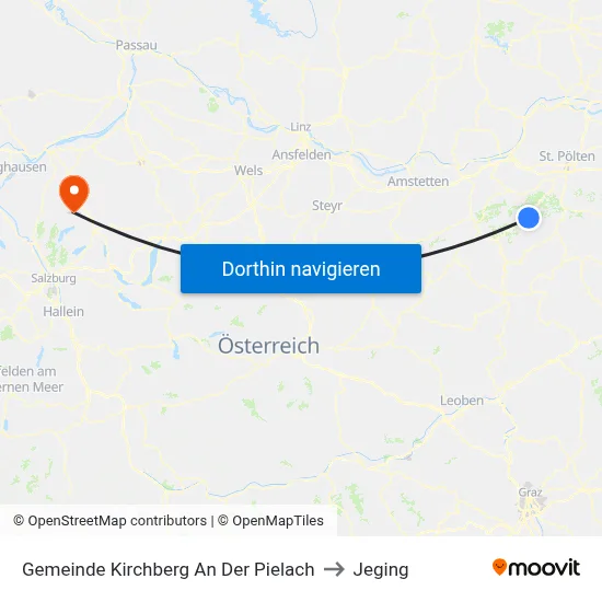 Gemeinde Kirchberg An Der Pielach to Jeging map