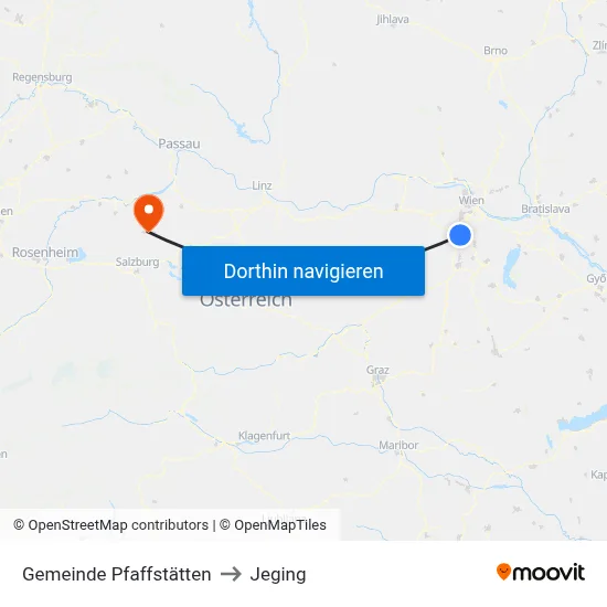 Gemeinde Pfaffstätten to Jeging map