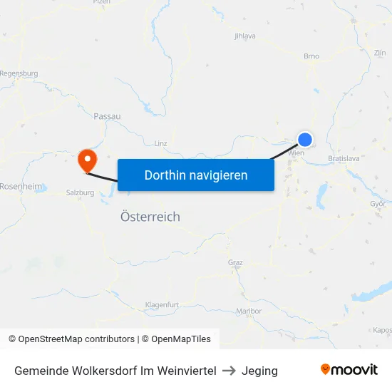 Gemeinde Wolkersdorf Im Weinviertel to Jeging map