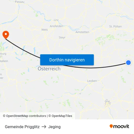 Gemeinde Prigglitz to Jeging map