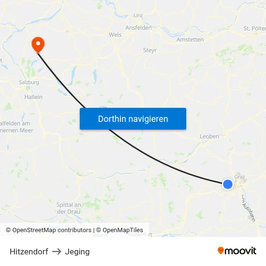 Hitzendorf to Jeging map