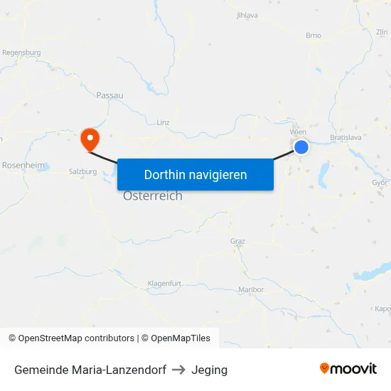 Gemeinde Maria-Lanzendorf to Jeging map
