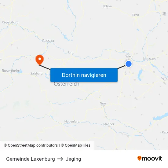 Gemeinde Laxenburg to Jeging map