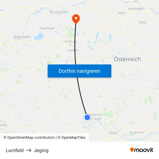 Lurnfeld to Jeging map