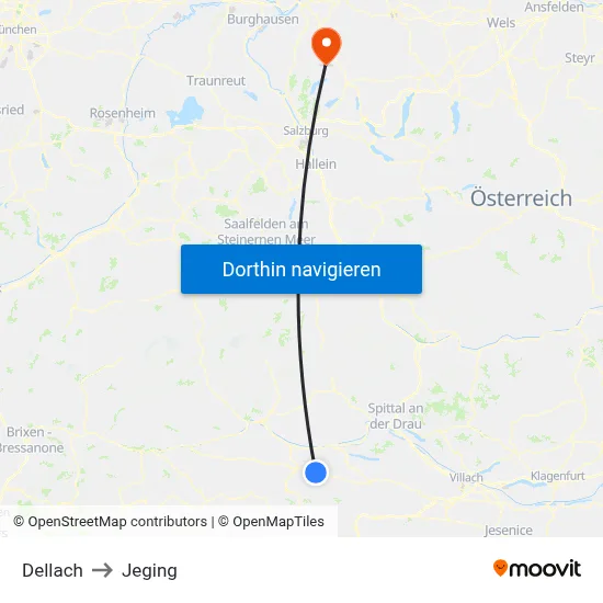 Dellach to Jeging map