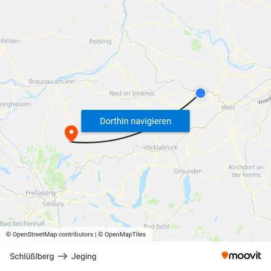 Schlüßlberg to Jeging map