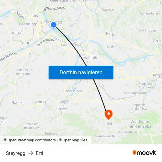 Steyregg to Ertl map