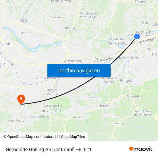 Gemeinde Golling An Der Erlauf to Ertl map
