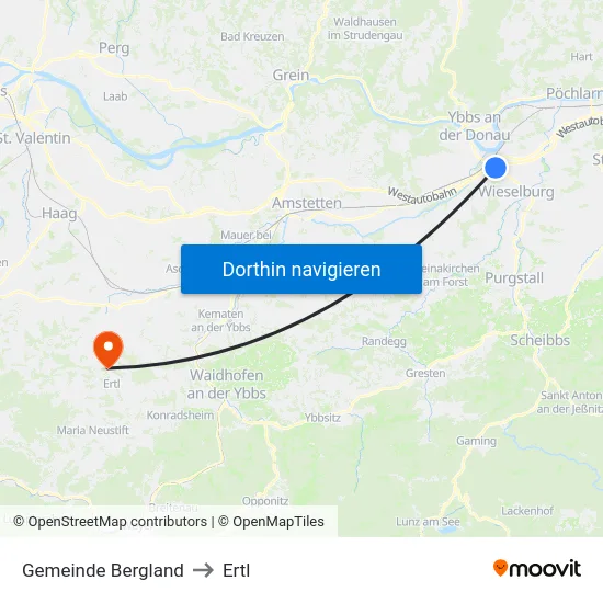Gemeinde Bergland to Ertl map