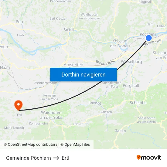 Gemeinde Pöchlarn to Ertl map