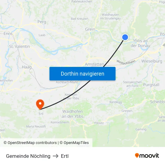 Gemeinde Nöchling to Ertl map