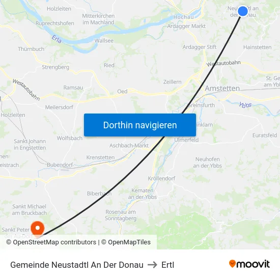 Gemeinde Neustadtl An Der Donau to Ertl map