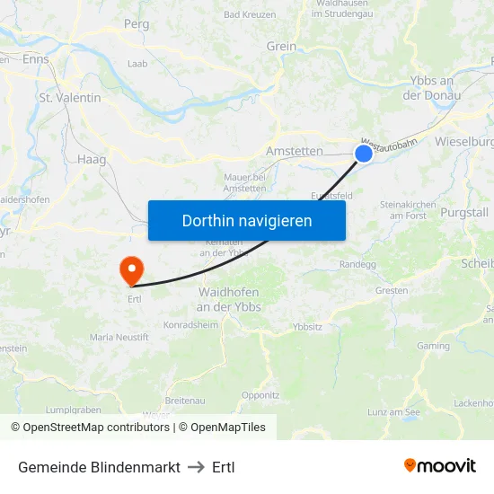 Gemeinde Blindenmarkt to Ertl map