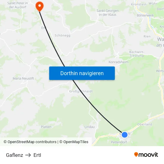 Gaflenz to Ertl map