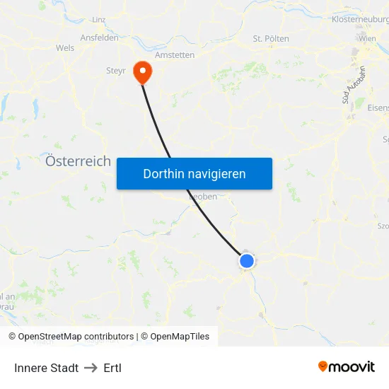 Innere Stadt to Ertl map