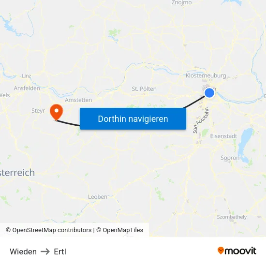 Wieden to Ertl map