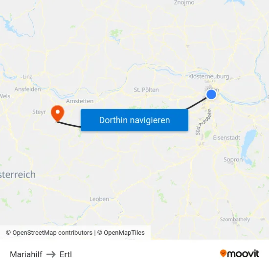 Mariahilf to Ertl map