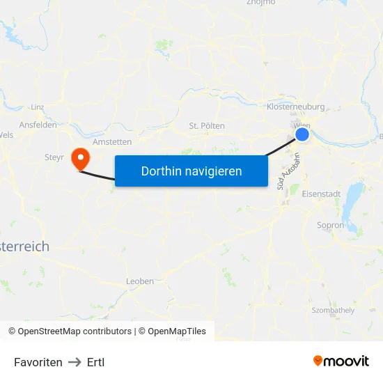 Favoriten to Ertl map