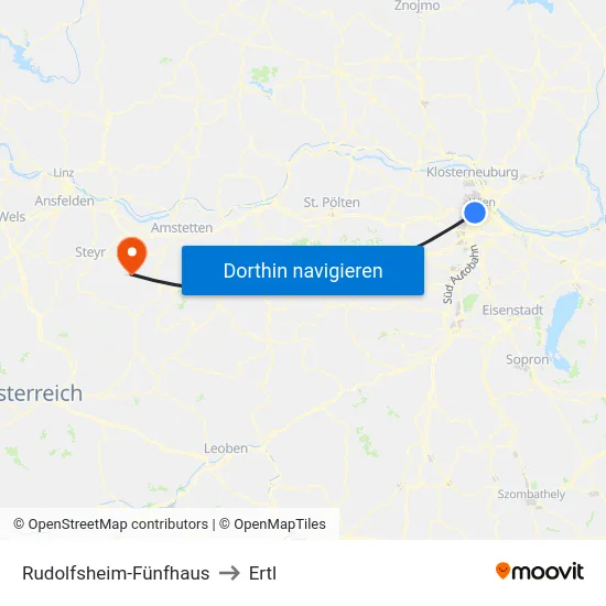 Rudolfsheim-Fünfhaus to Ertl map