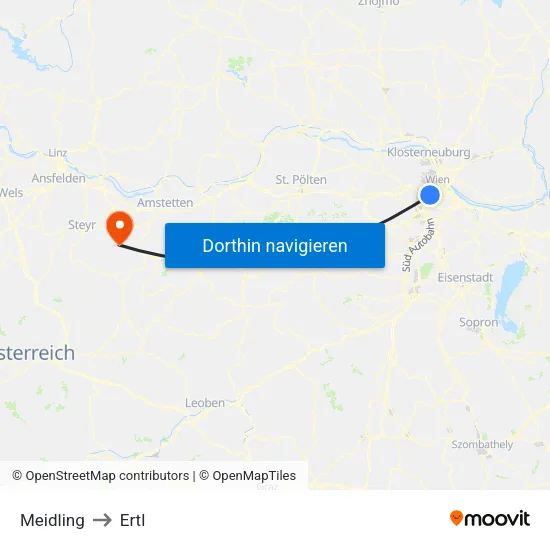 Meidling to Ertl map