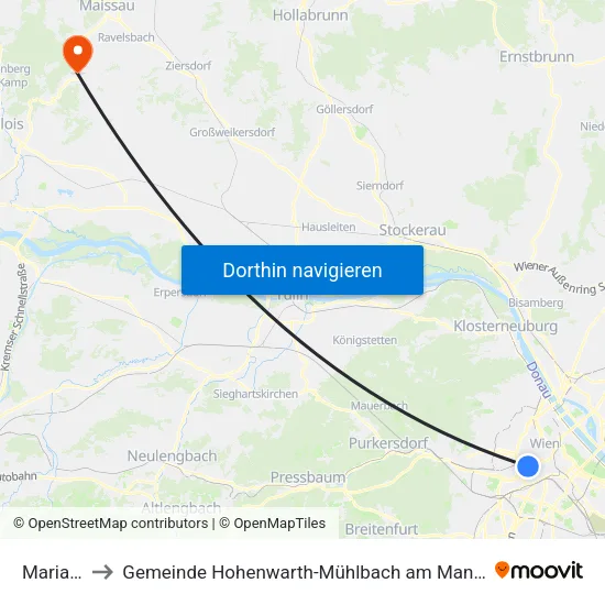 Mariahilf to Gemeinde Hohenwarth-Mühlbach am Manhartsberg map