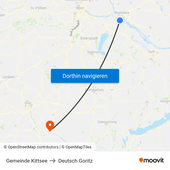 Gemeinde Kittsee to Deutsch Goritz map