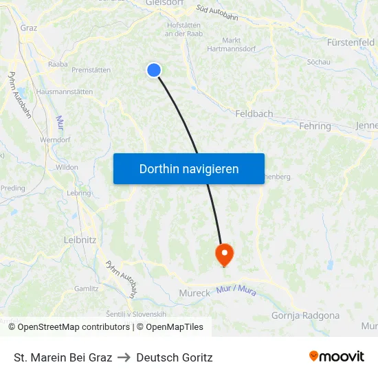 St. Marein Bei Graz to Deutsch Goritz map