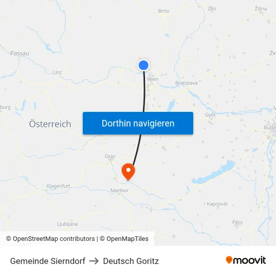 Gemeinde Sierndorf to Deutsch Goritz map