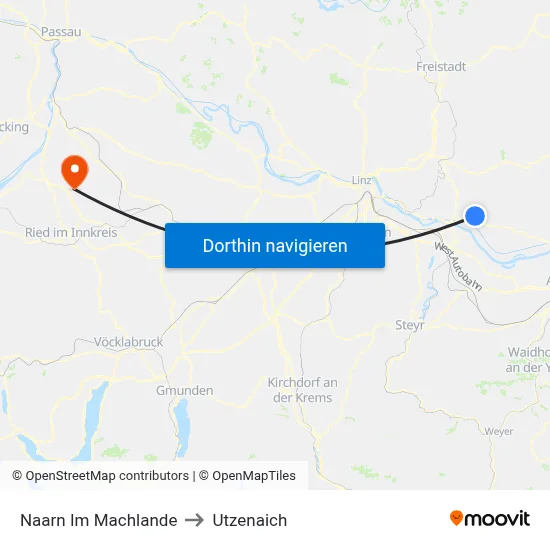 Naarn Im Machlande to Utzenaich map