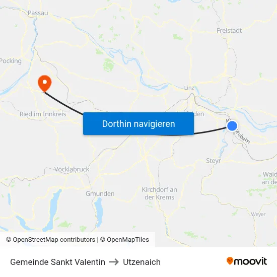 Gemeinde Sankt Valentin to Utzenaich map