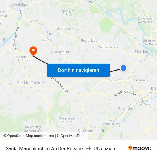 Sankt Marienkirchen An Der Polsenz to Utzenaich map