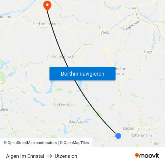 Aigen Im Ennstal to Utzenaich map