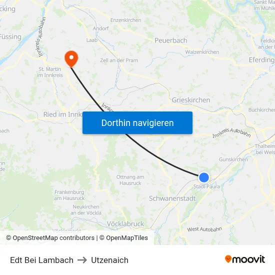 Edt Bei Lambach to Utzenaich map