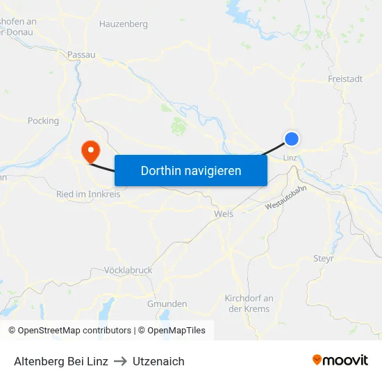 Altenberg Bei Linz to Utzenaich map
