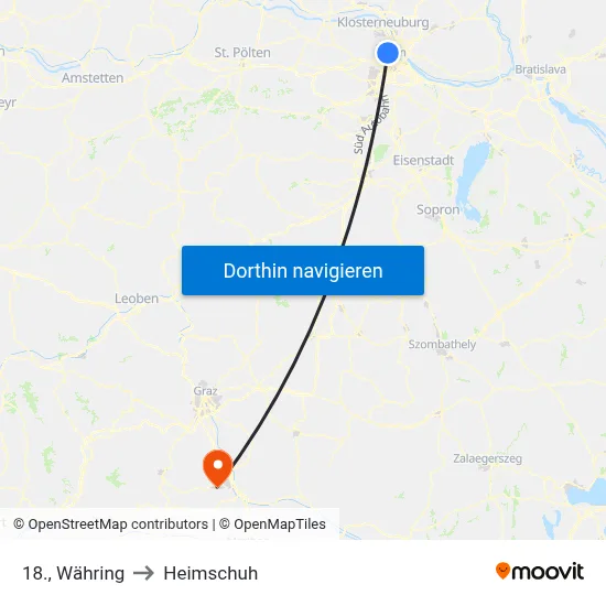 18., Währing to Heimschuh map