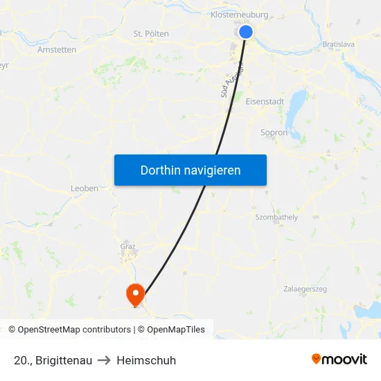 20., Brigittenau to Heimschuh map