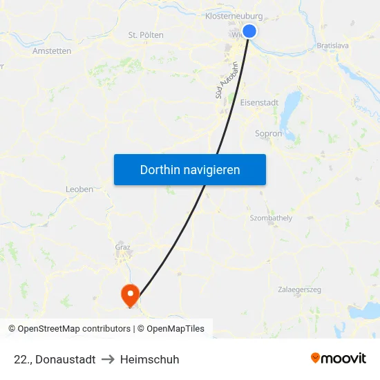 22., Donaustadt to Heimschuh map
