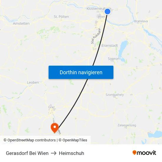 Gerasdorf Bei Wien to Heimschuh map